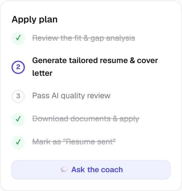 The apply plan with the recommended application channel